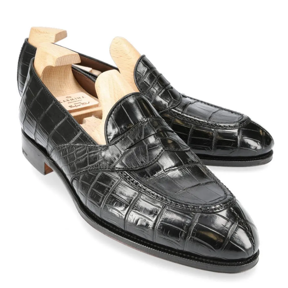 ALLIGATOR FULL STRAP PENNY LOAFERS 80585 UETAM EE | Carmina Sale