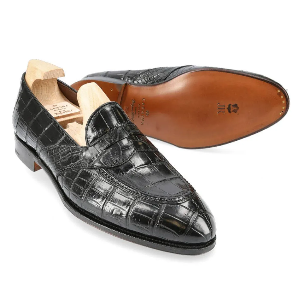 ALLIGATOR FULL STRAP PENNY LOAFERS 80585 UETAM EE | Carmina Sale