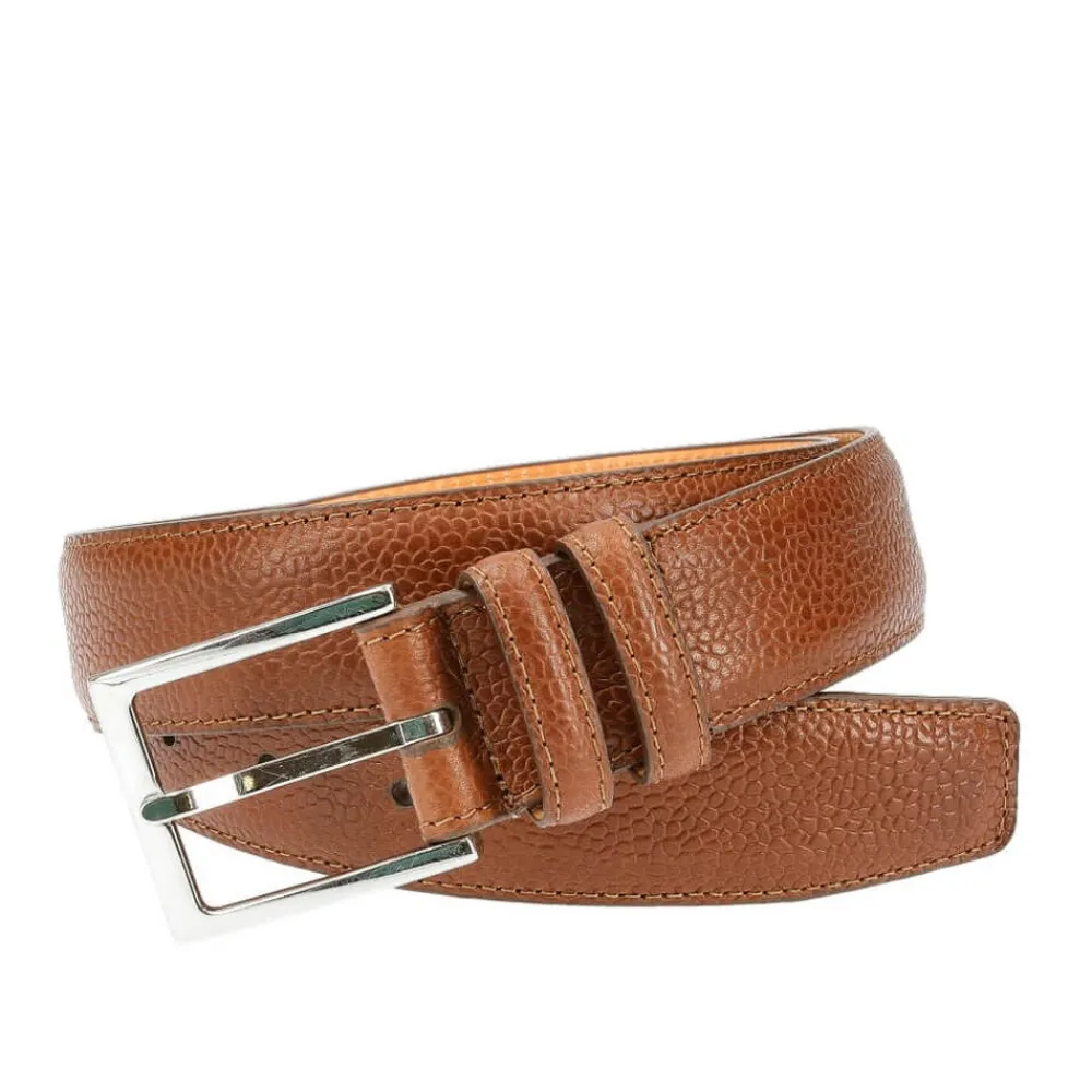 CHESTNUT KARAGRAIN BELT | Carmina Discount