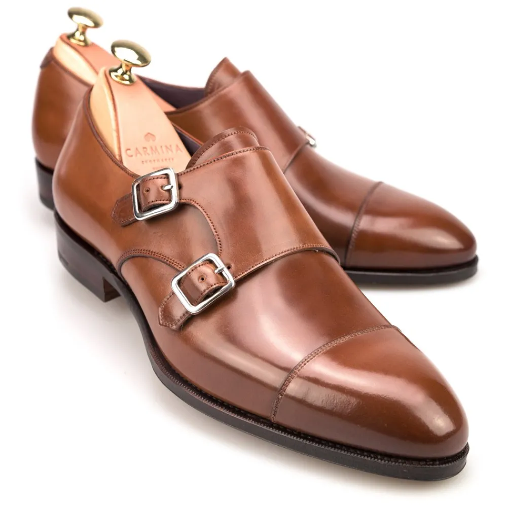 CORDOVAN DOUBLE MONK STRAP 80250 INCA | Carmina Sale