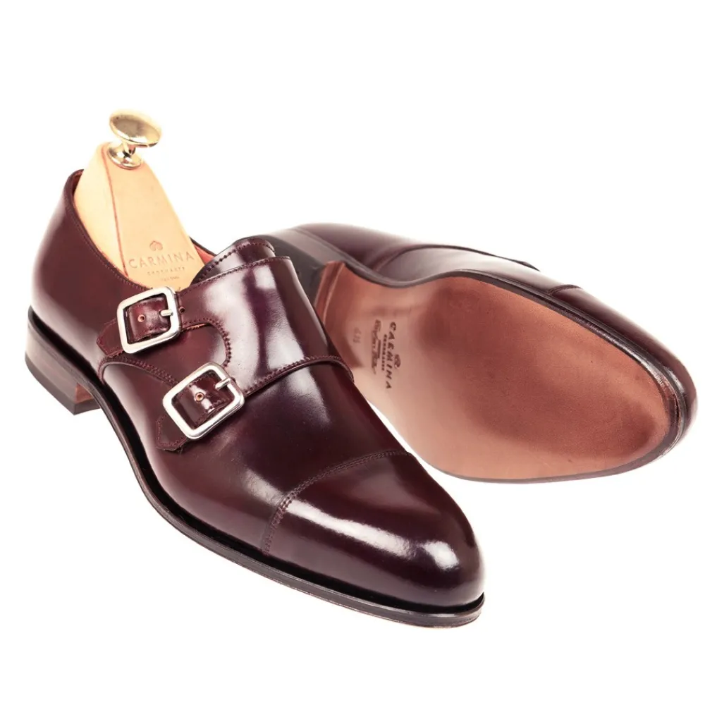 CORDOVAN WOMEN DOUBLE MONK STRAP 1645 MADISON | Carmina Flash Sale