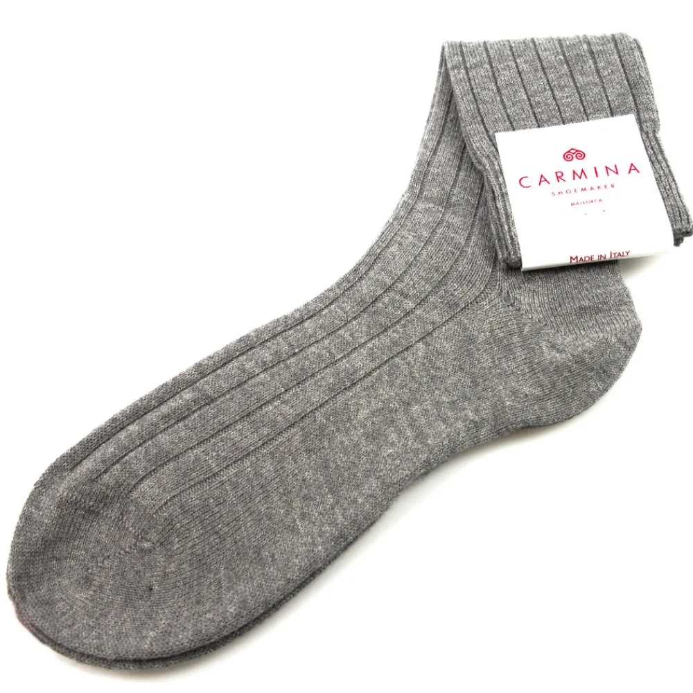 Light grey wool and cashmere socks | Carmina Fashion