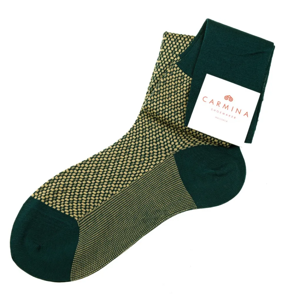 Long green and beige socks | Carmina Best