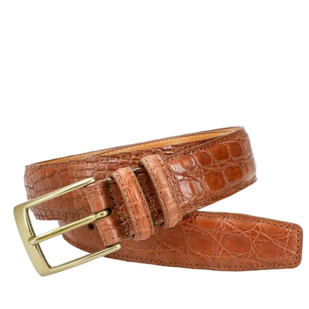 MEN'S TAN CROCODILE BELT | Carmina Outlet