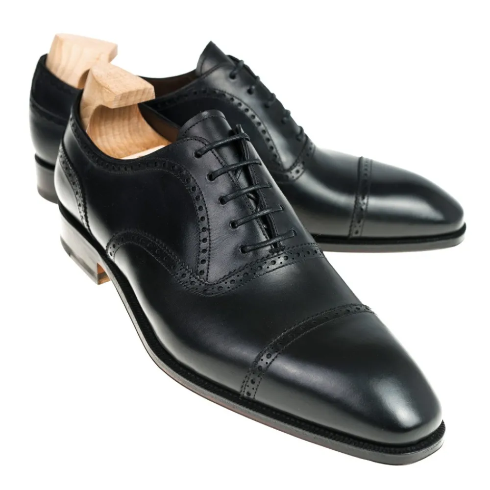 SEMI BROGUE CAP TOE OXFORDS 80214 SIMPSON | Carmina New