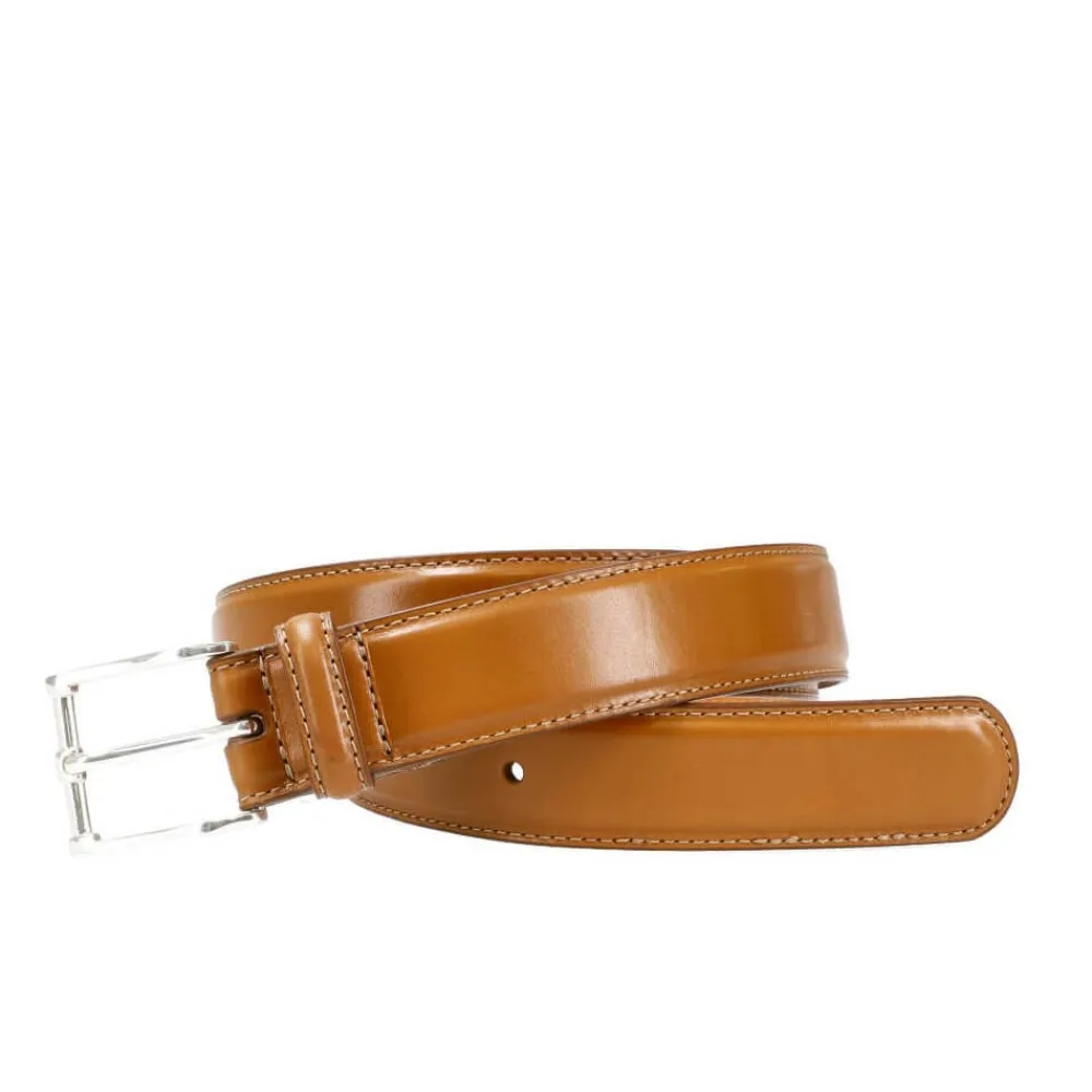 WOMEN TAN VITELLO BELT | Carmina Best Sale